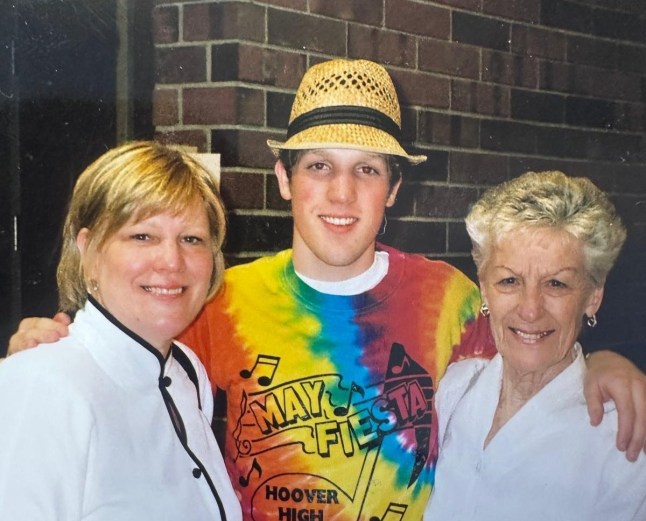 Kevin James Doyle, younger, with his mum and aunt