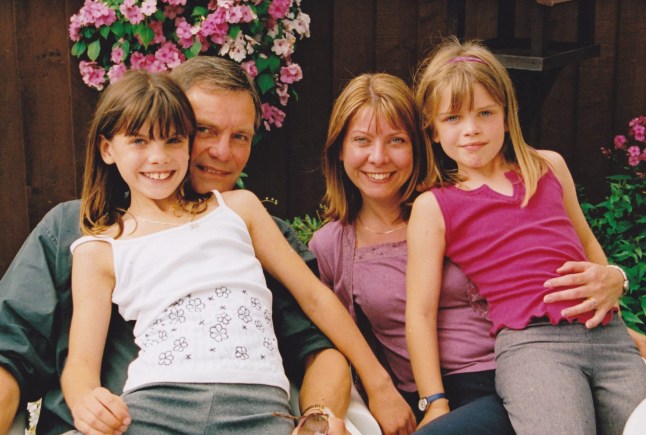 Sandie Scrivens and her husband and daughters